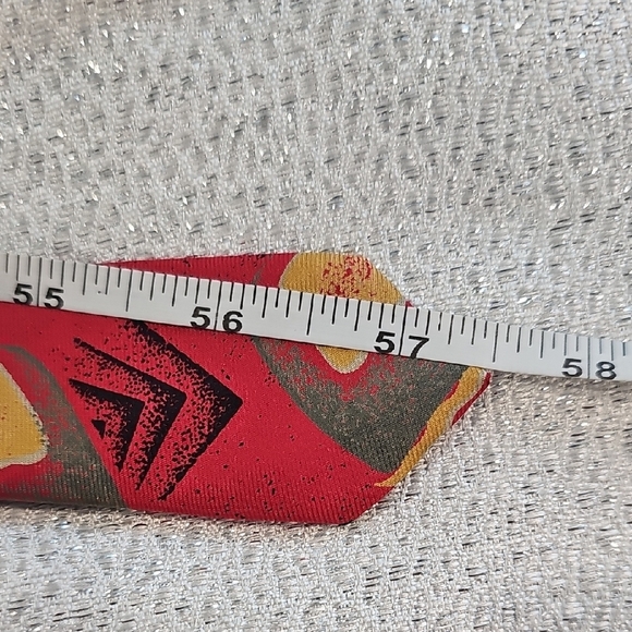Wembley Red and Yellow Geometric Tie - Picture 3 of 4